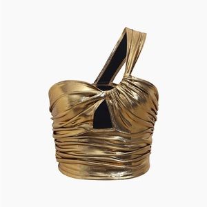 Metallic One Shoulder Cami Top